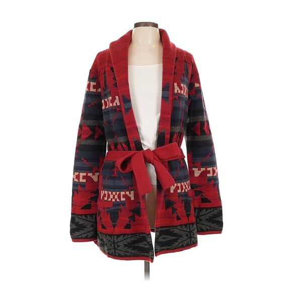NWT Ralph Lauren Indian Blanket Wool Cardigan Sweater Jacket Red Western L - Picture 1 of 4
